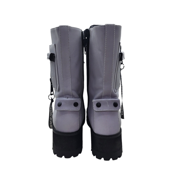POSTER GIRL Gray Combat Boots - Picture 7 of 10